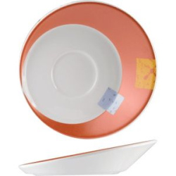 Блюдце Steelite Zen-Porcelain бело-оранж. D 150 мм. H 35 мм.