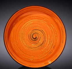 Тарелка Wilmax Spiral оранжевая с бортом D 230 мм
