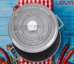 Кастрюля LAVA Premium 6,71 л, D 280 мм, H 135 мм серая