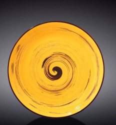 Тарелка Wilmax Spiral желтая D 230 мм
