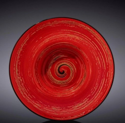 Тарелка Wilmax Spiral красная 1500 мл, D 255 мм