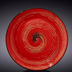 Тарелка Wilmax Spiral красная D 255 мм