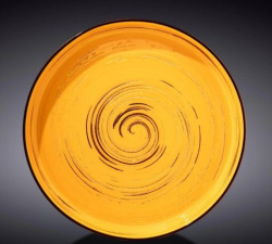 Тарелка Wilmax Spiral желтая с бортом D 280 мм