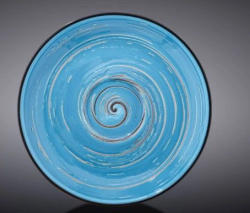 Блюдце Wilmax Spiral голубое D 140 мм