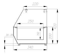 Холодильная витрина для ингредиентов Carboma A30 SM 1,2-G (VT2v-G (GN1/4))