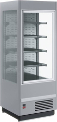 Холодильная горка гастрономическая Carboma FC20-07 VM 0,7-2 (Carboma Cube 1930/710 ВХСп-0,7) (9006-9005 цвет серо-черный)