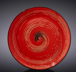 Тарелка Wilmax Spiral красная D 180 мм