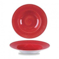 Тарелка для пасты CHURCHILL Stonecast 24 см 0,28 л, с широким бортом Berry Red SBRSVWBM1