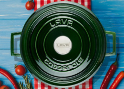 Кастрюля LAVA Premium 6,71 л, D 280 мм, H 135 мм зеленая