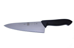 Нож поварской Icel HoReCa "Шеф" черный, с волн. кромкой 200/340 мм.