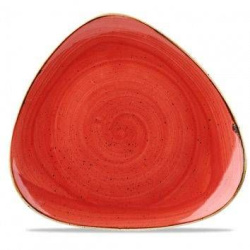 Тарелка мелкая треугольная 31,1 см, без борта, Stonecast, цвет Berry Red