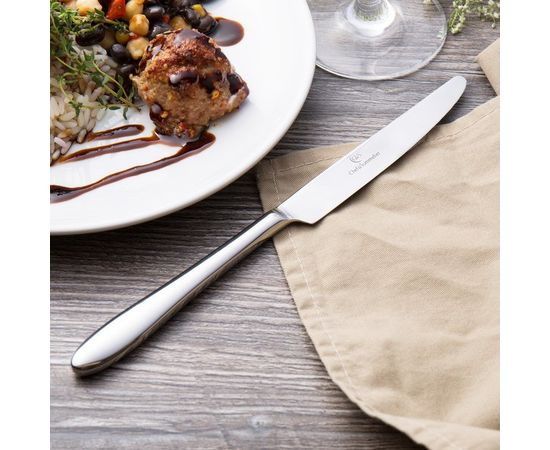 Нож столовый Chef&Sommelier Lazzo с ручкой моноблок, сталь нерж., металлич., L 242, B 10 мм