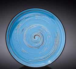 Тарелка Wilmax Spiral голубая с бортом D 230 мм