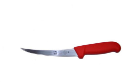 Нож обвалочный Icel Safe изогнутый (полугибкое лезвие), красный 150/290 мм.