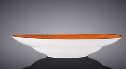 Тарелка Wilmax Splash оранжево-белая 350 мл, D 255 мм