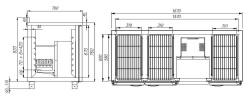 Стол холодильный Carboma T70 M3-1 (3GN/NT) без борта (0430-1 корпус нерж 2 двери 3 ящ)