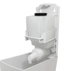Дозатор для жидкого мыла Hor БИЗНЕС X7 нажимной 0,7л, корпус белый, стекло и кнопка прозрачные
