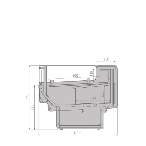 Витрина холодильная открытая с выносным агрегатом BrandFord AURORA Slim 250 вентилируемая SELF